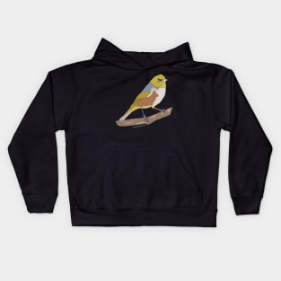 Hand Drawn New Zealand Waxeye Bird Kids Hoodie